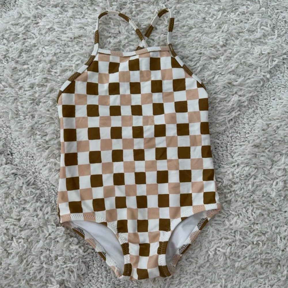 Rylee and Cru check swimsuit. Size 12-18 months. Retro. Perfect condition
